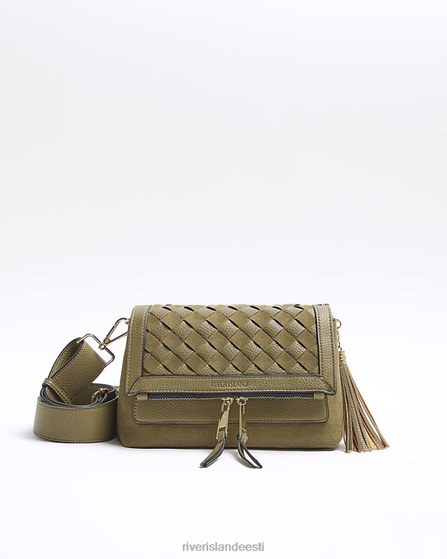 tarvikud khaki naised River Island tekstuuriga risti kehakott 44TLL3853