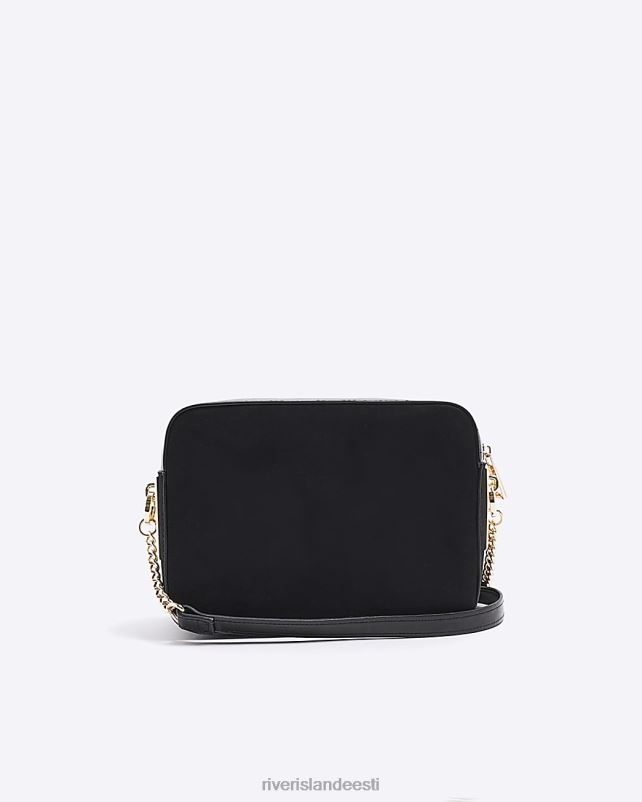 tarvikud must naised River Island Croc reljeefne kett cross body kott 44TLL3719