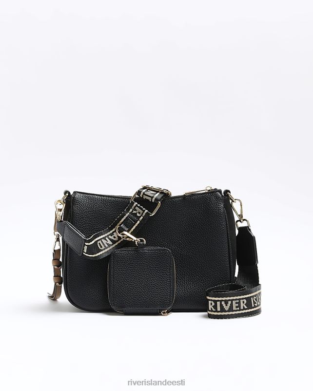 tarvikud must naised River Island lukuga risti kehakott 44TLL936