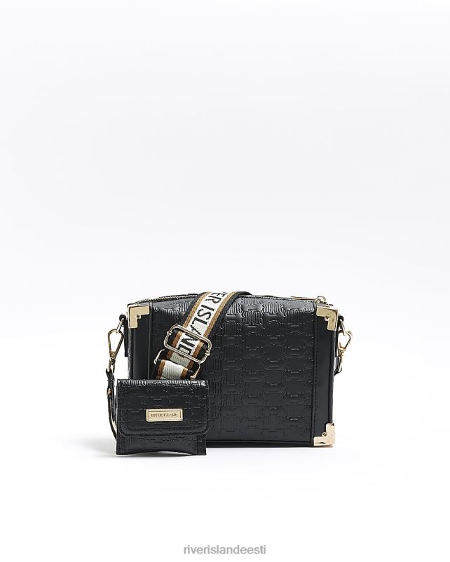 tarvikud must naised River Island reljeefne risti kehakott 44TLL825