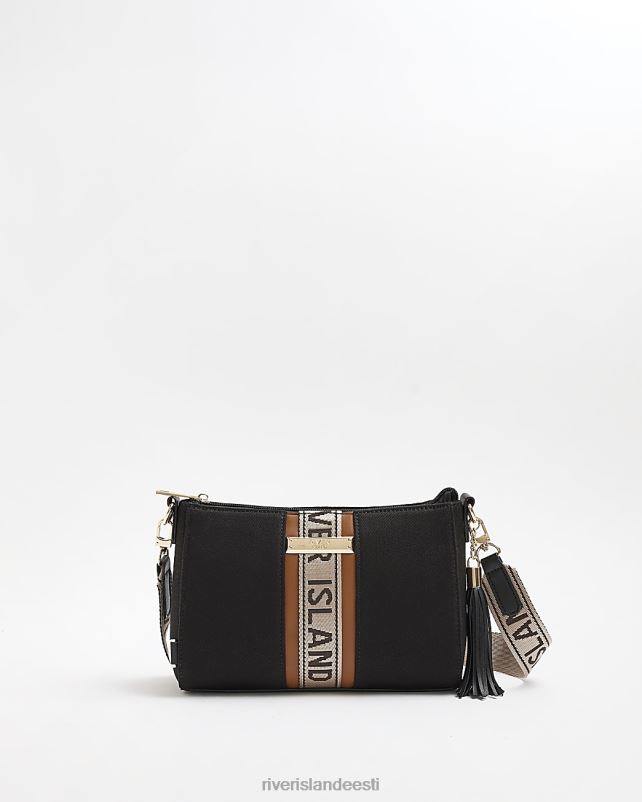 tarvikud must naised River Island ri monogramm risti kehakott 44TLL1887