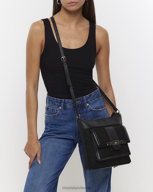 tarvikud must naised River Island risti keha kott 44TLL1269