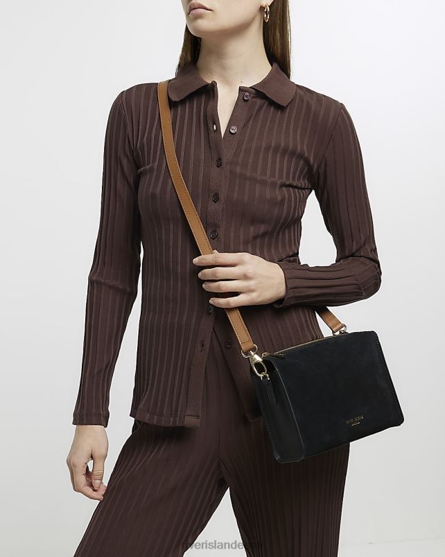 tarvikud must naised River Island seemisnahast karbikujuline ristkott 44TLL4807