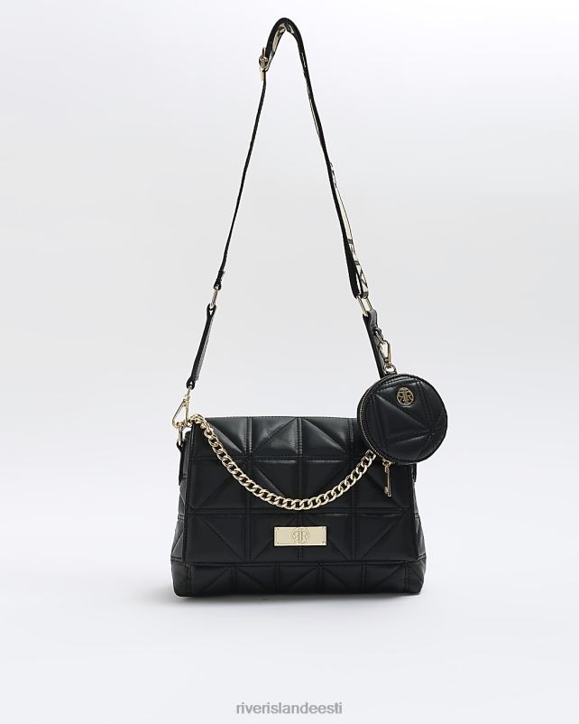 tarvikud must naised River Island tepitud risti kehakott 44TLL4654