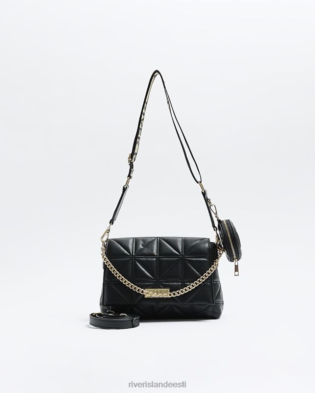 tarvikud must naised River Island tepitud risti kehakott 44TLL881