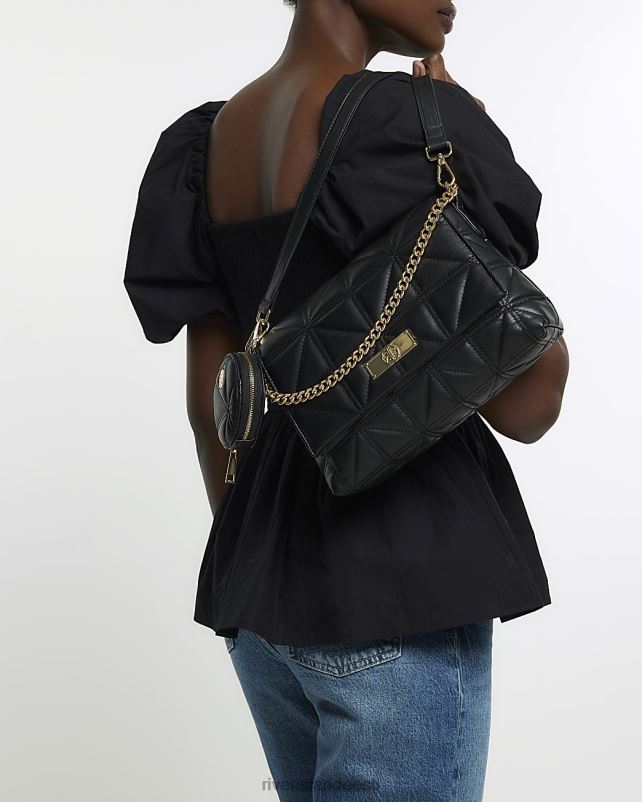 tarvikud must naised River Island tepitud risti kehakott 44TLL881