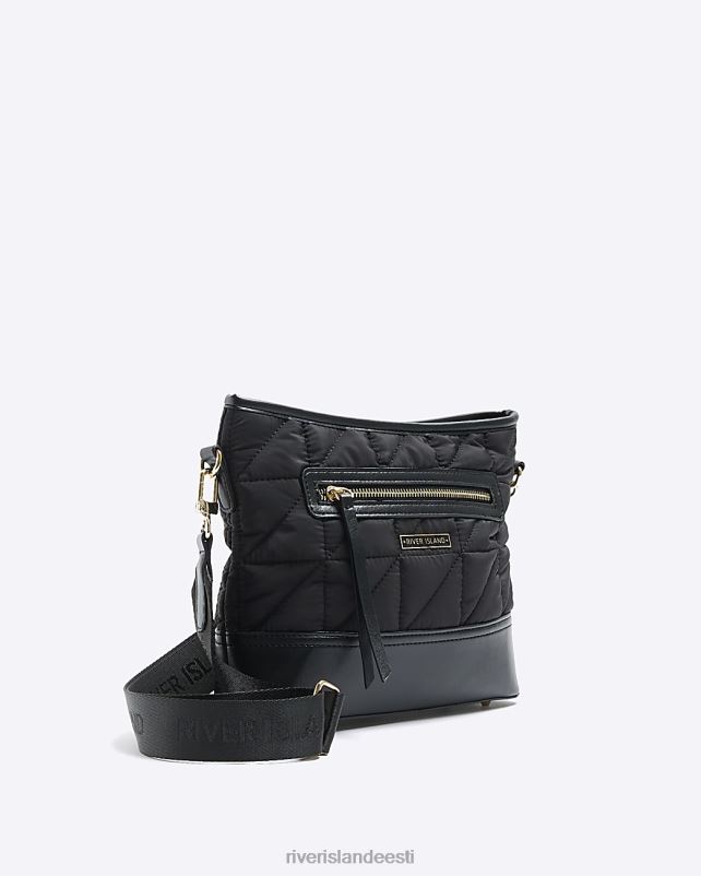 tarvikud must naised River Island tepitud risti kehakott 44TLL917