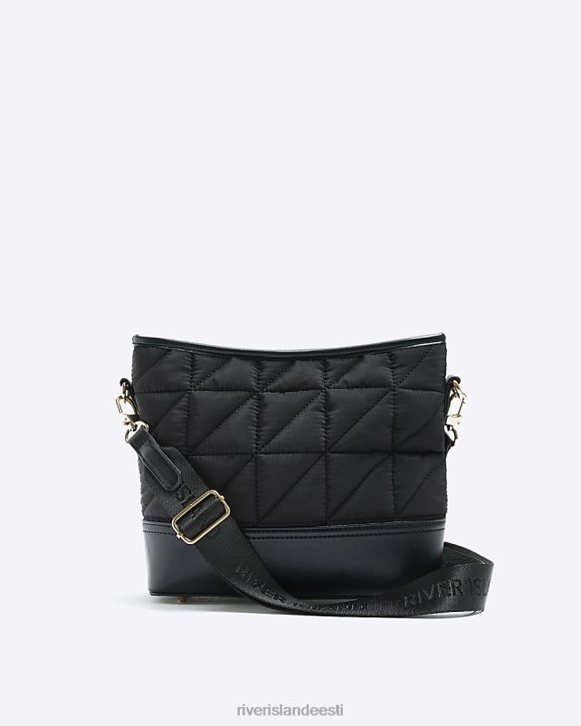 tarvikud must naised River Island tepitud risti kehakott 44TLL917