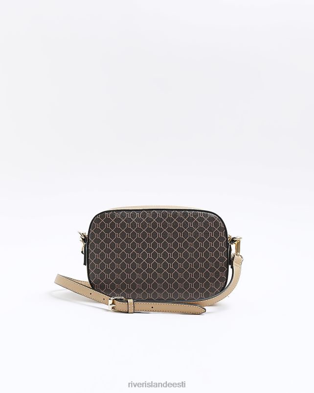 tarvikud pruun naised River Island ri monogramm risti kehakott 44TLL4486