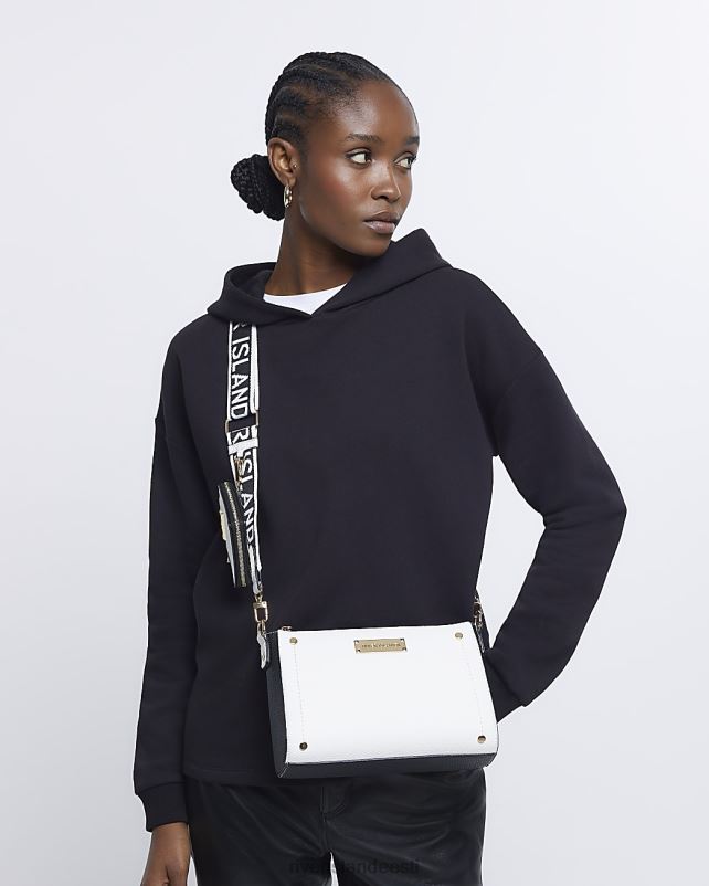 tarvikud valge naised River Island ri monogramm risti kehakott 44TLL971