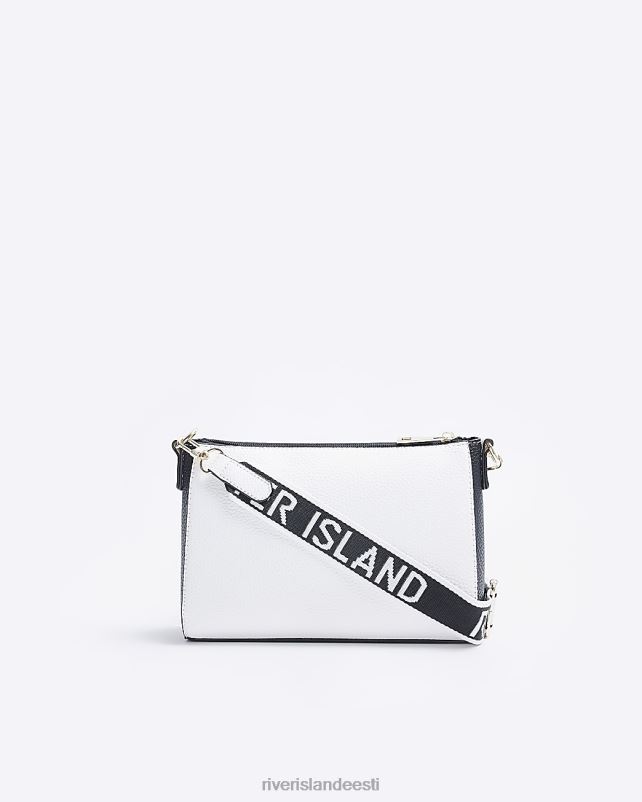 tarvikud valge naised River Island ri monogramm risti kehakott 44TLL971