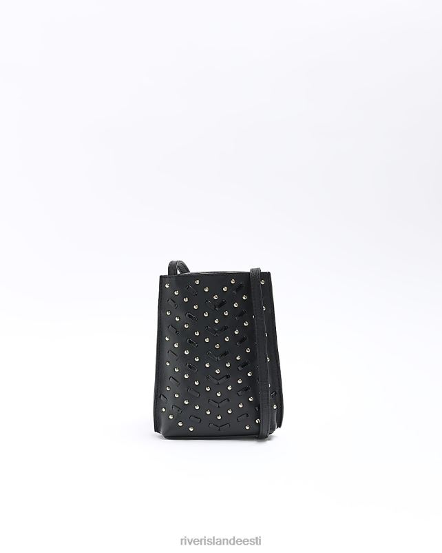 tarvikud must naised River Island nahast naastudega telefonihoidik 44TLL4690