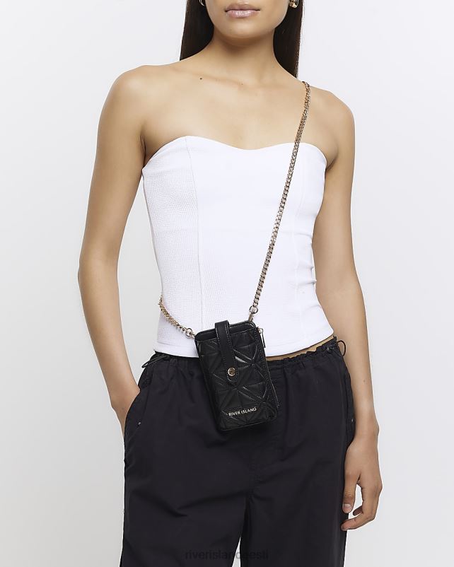tarvikud must naised River Island tepitud telefonihoidja kott 44TLL1670