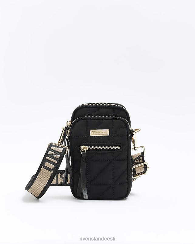tarvikud must naised River Island tepitud telefonihoidja kott 44TLL393