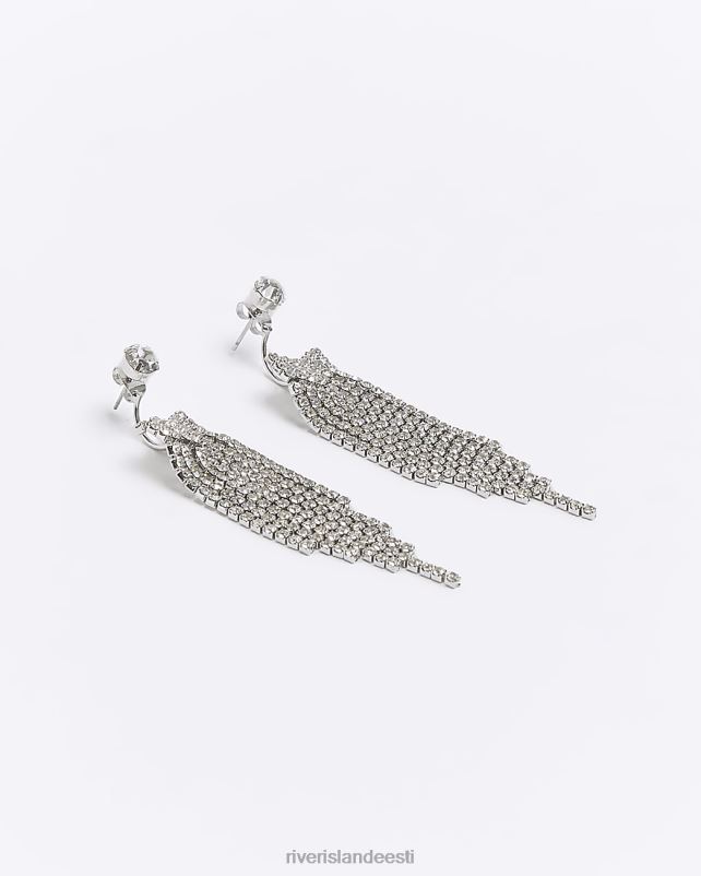 tarvikud hõbedane naised River Island Diamante kõrvarõngad 44TLL4580