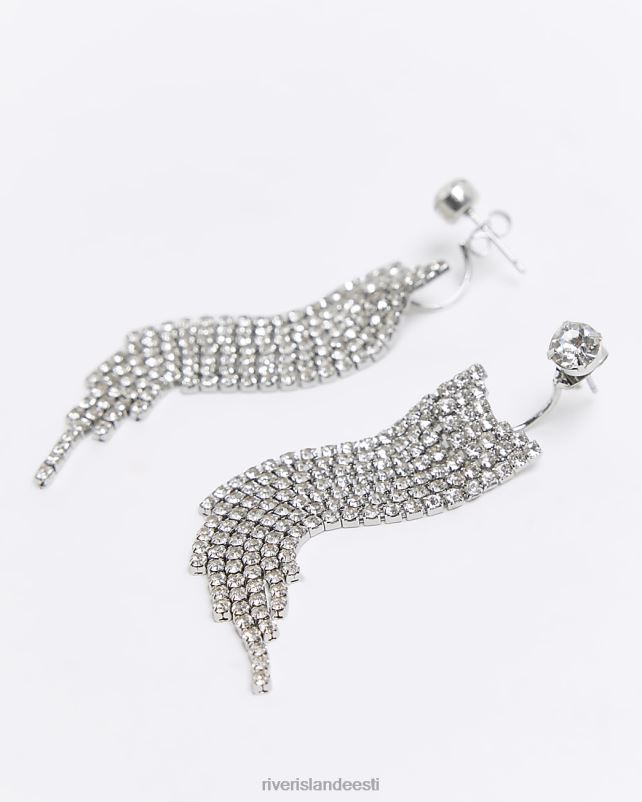 tarvikud hõbedane naised River Island Diamante kõrvarõngad 44TLL4580