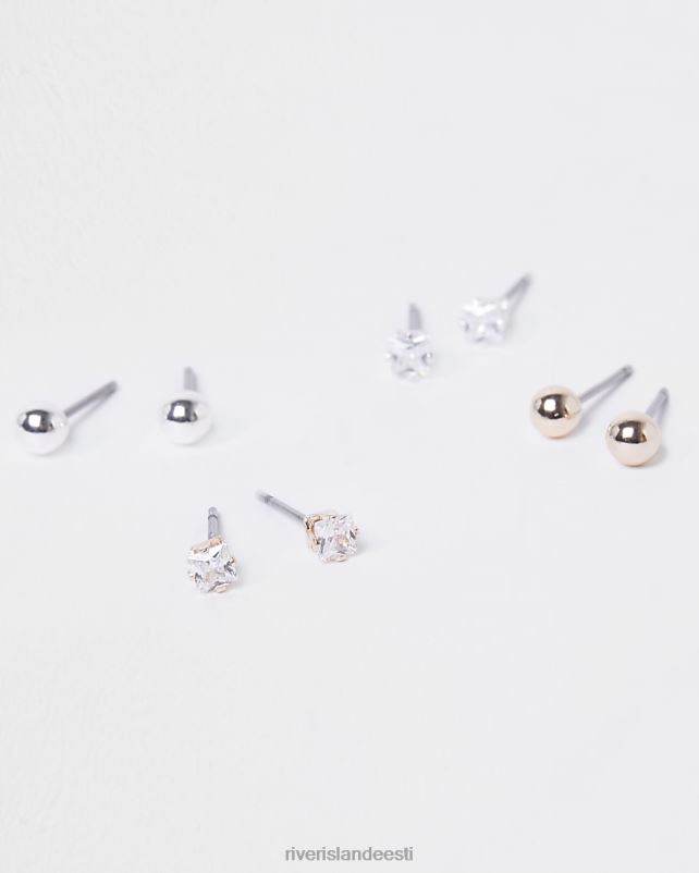 tarvikud hõbedane naised River Island Diamante kõrvarõngad multipakend 44TLL3989