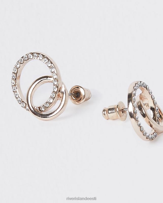 tarvikud hõbedane naised River Island Diamante kettlüliga kõrvarõngad 44TLL3987