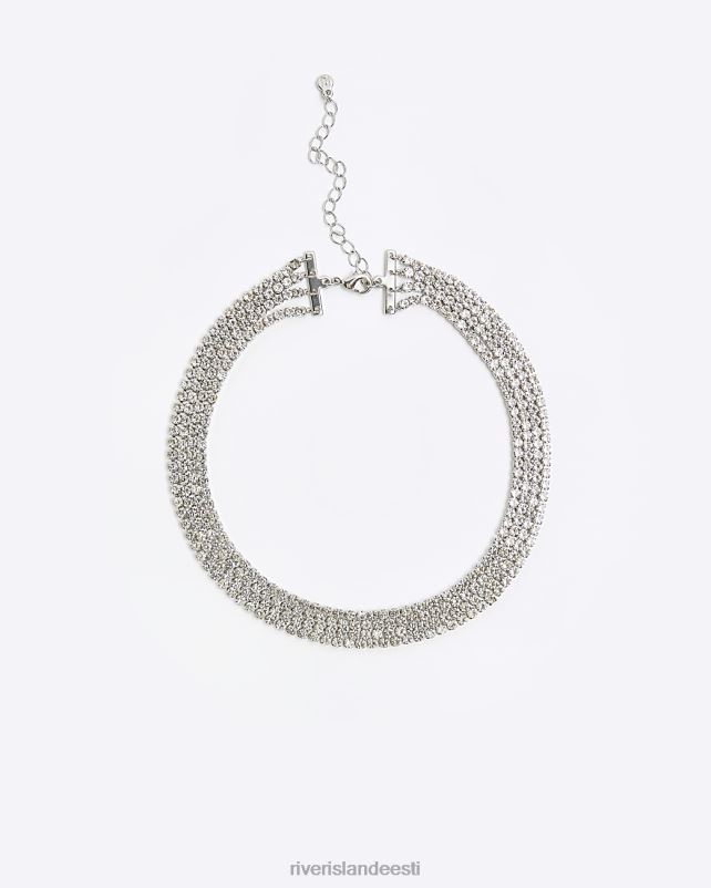 tarvikud hõbedane naised River Island kivist keti choker 44TLL4789