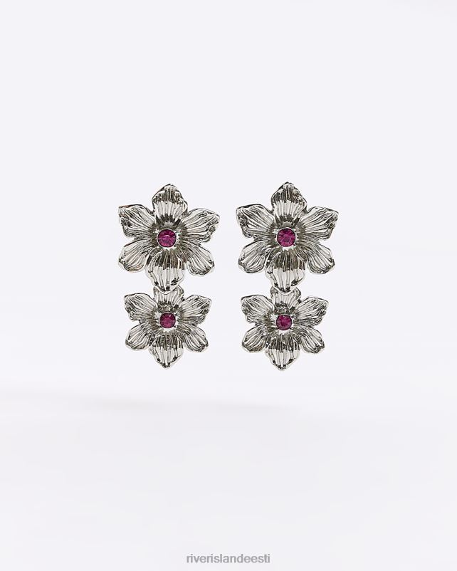 tarvikud hõbedane naised River Island lillekõrvarõngad 44TLL4485
