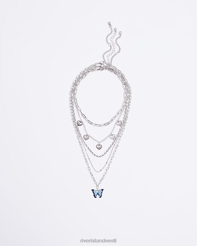 tarvikud hõbedane naised River Island mitmerealine võlukaelakee 44TLL4892