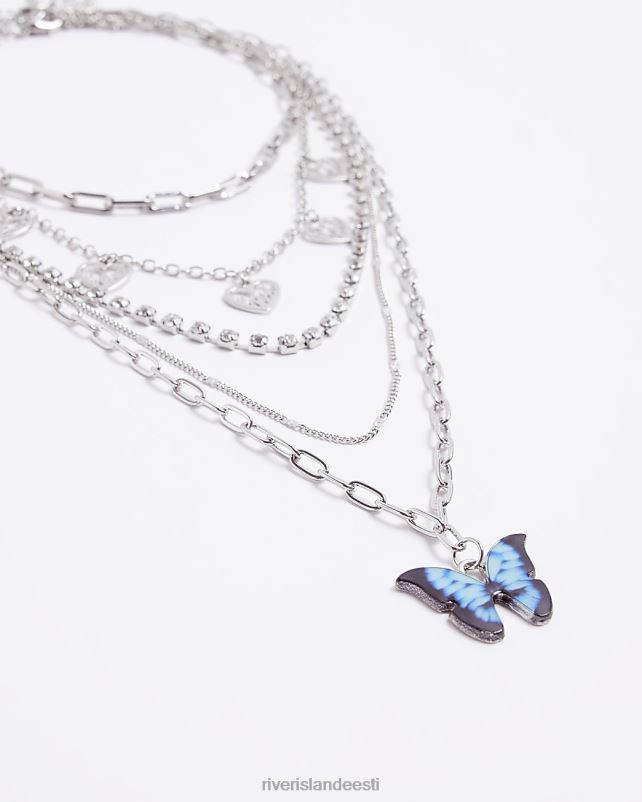 tarvikud hõbedane naised River Island mitmerealine võlukaelakee 44TLL4892