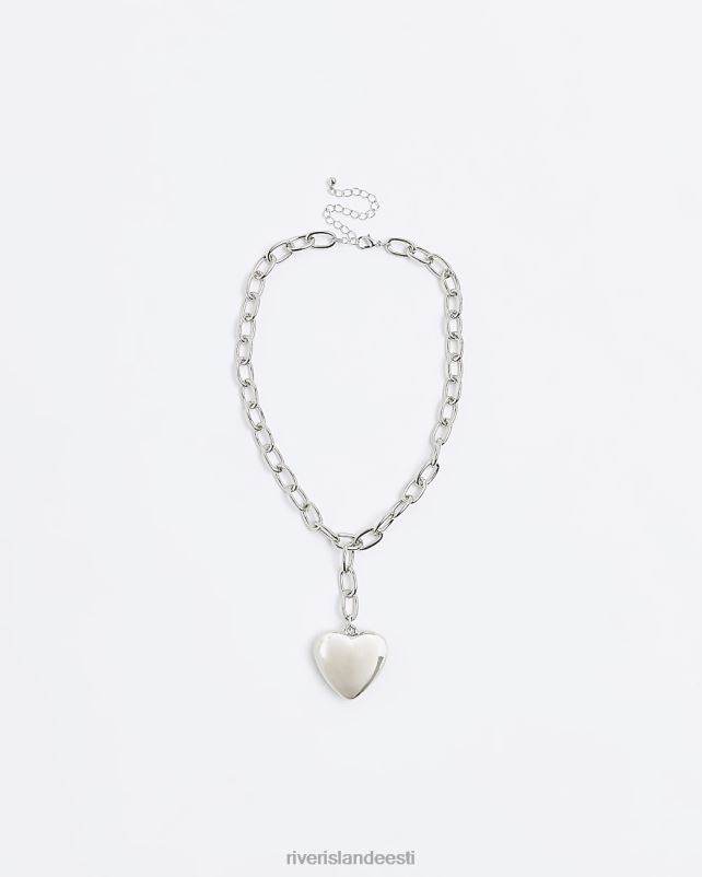 tarvikud hõbedane naised River Island südamega kaelakee 44TLL4827