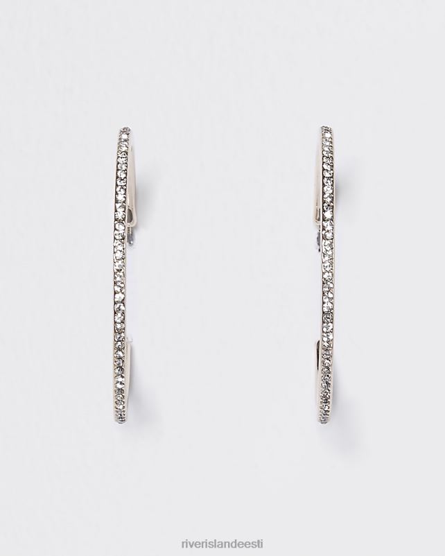 tarvikud hõbedane naised River Island teemantrõngaga kõrvarõngad 44TLL4002