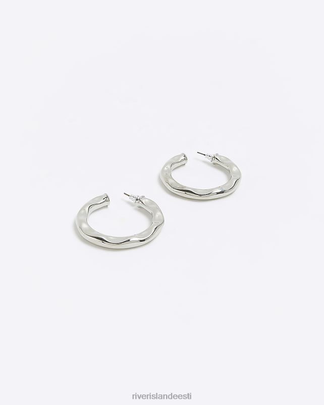 tarvikud hõbedane naised River Island tekstuuriga kõrvarõngad 44TLL4098