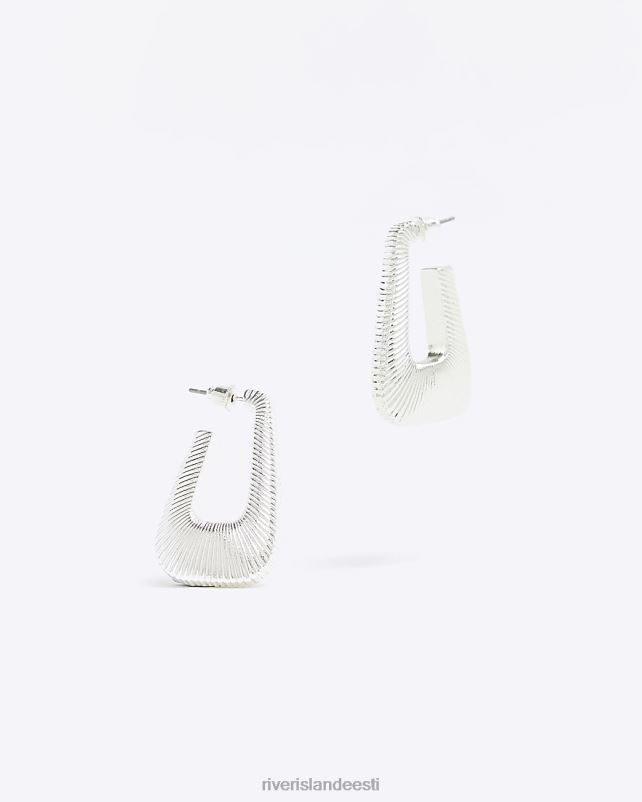 tarvikud hõbedane naised River Island tekstuuriga kõrvarõngad 44TLL4103