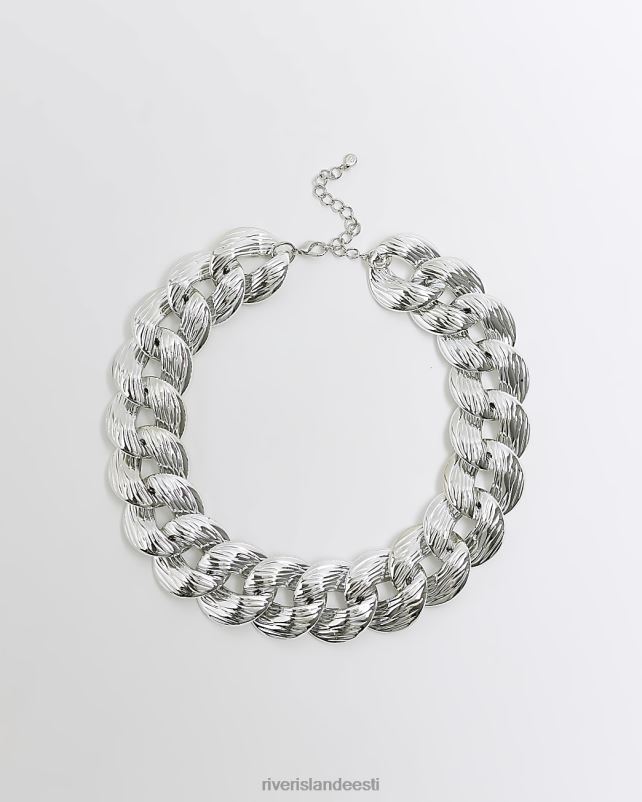 tarvikud hõbedane naised River Island turske tekstuuriga kaelakee 44TLL4768