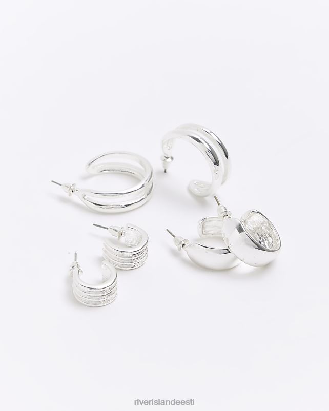 tarvikud hõbedane naised River Island tursked kõrvarõngad multipakend 44TLL4267
