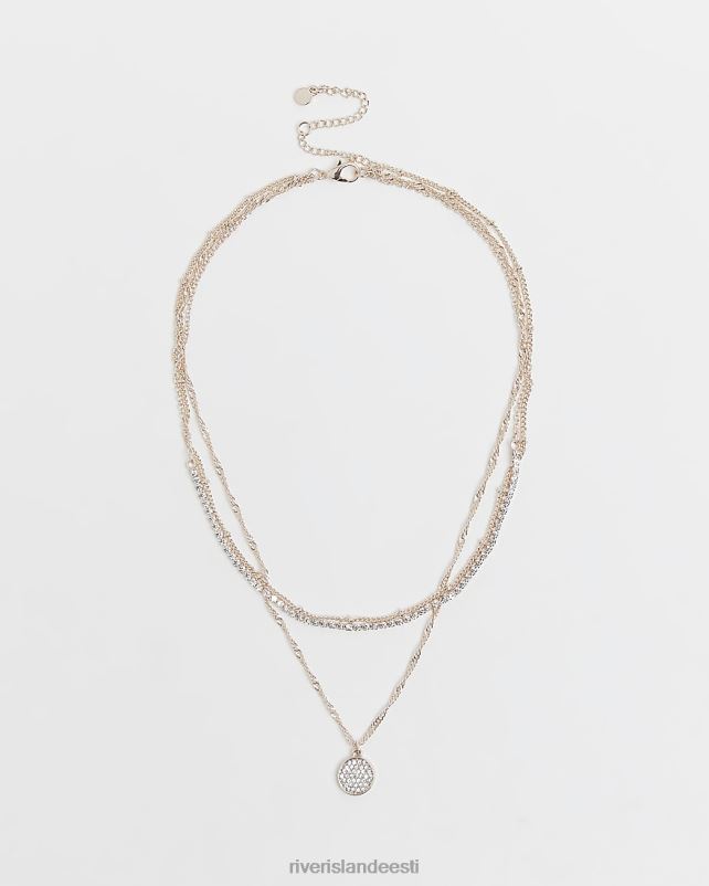tarvikud kullast naised River Island Diamante mitmerealine kaelakee 44TLL5056