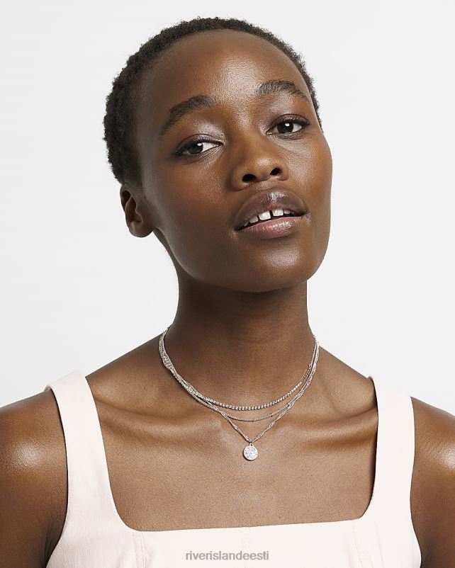 tarvikud kullast naised River Island Diamante mitmerealine kaelakee 44TLL5056