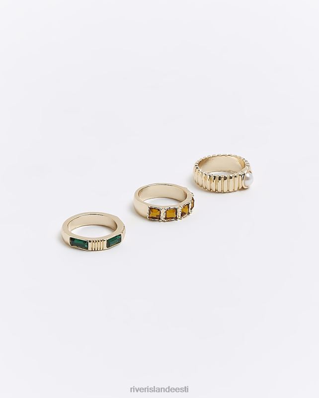 tarvikud kullast naised River Island kivist sõrmuse multipakk 44TLL4278