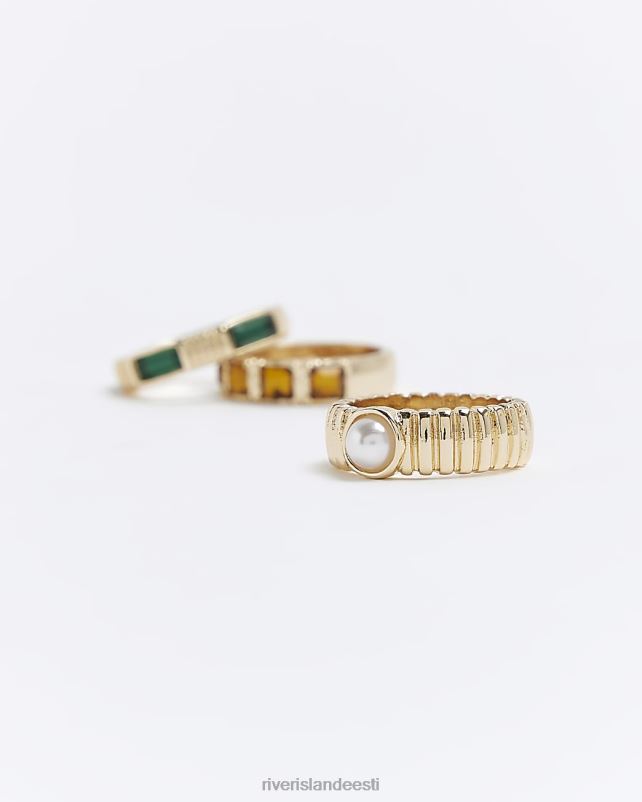tarvikud kullast naised River Island kivist sõrmuse multipakk 44TLL4278