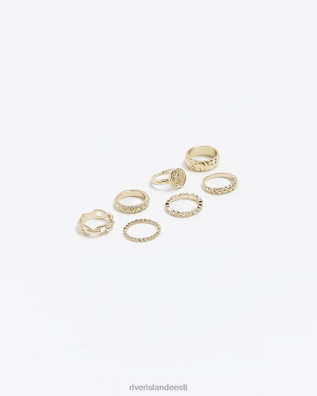 tarvikud kullast naised River Island tekstureeritud rõngad multipakend 44TLL4288