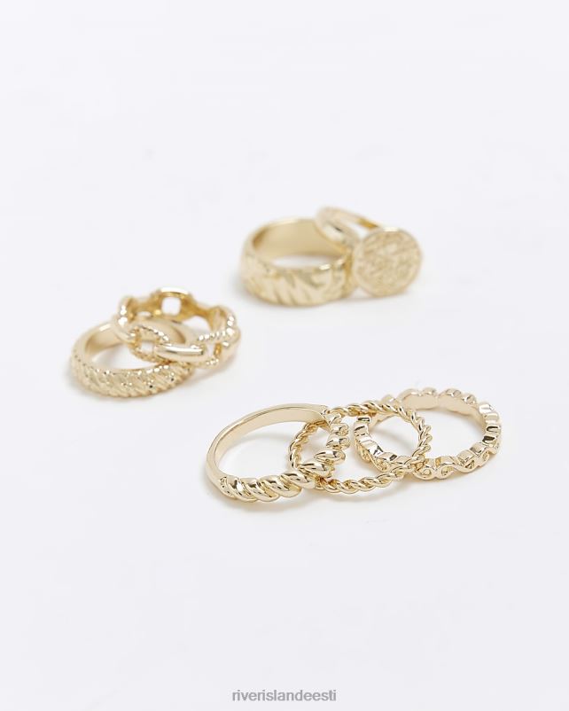 tarvikud kullast naised River Island tekstureeritud rõngad multipakend 44TLL4288