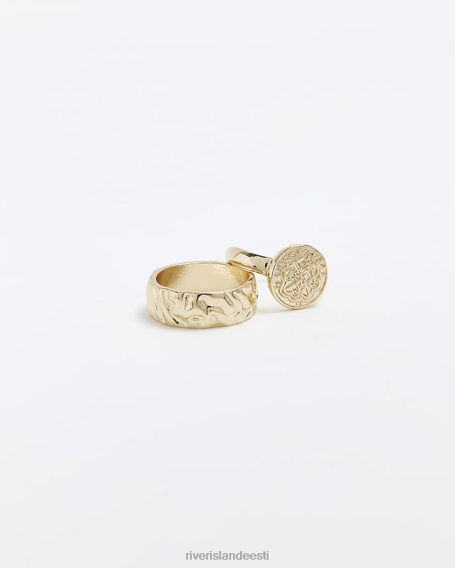 tarvikud kullast naised River Island tekstureeritud rõngad multipakend 44TLL4288