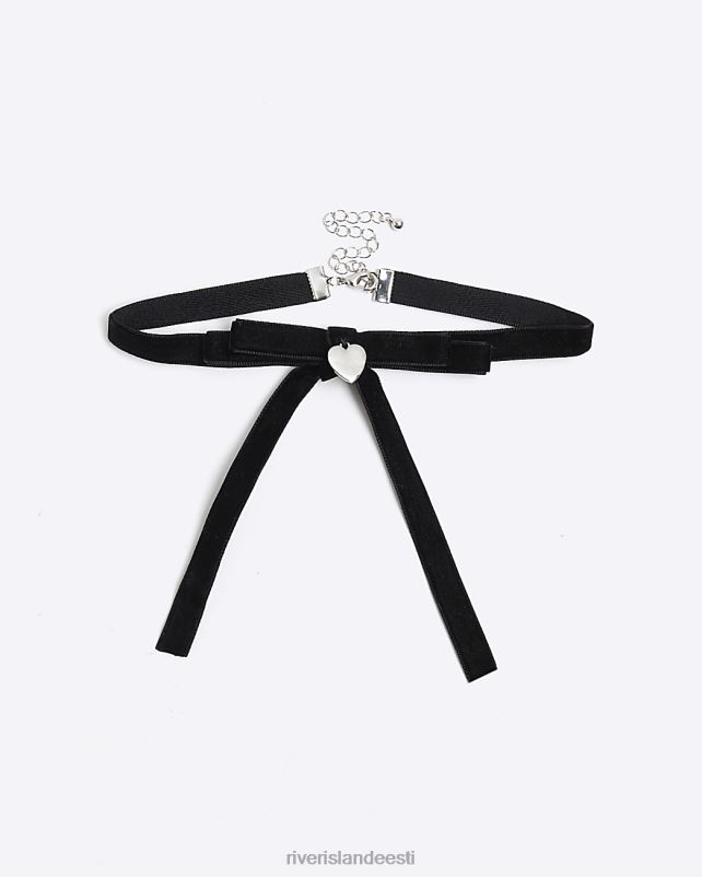 tarvikud must naised River Island sametist vibu choker kaelakee 44TLL4279