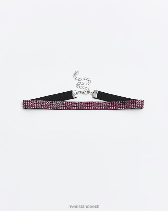 tarvikud roosa naised River Island diamante choker kaelakee 44TLL4526