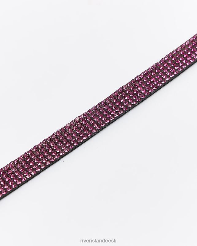 tarvikud roosa naised River Island diamante choker kaelakee 44TLL4526