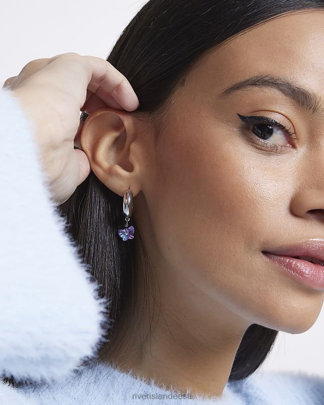 tarvikud roosa naised River Island liblikas rõngaga kõrvarõngad 44TLL4873