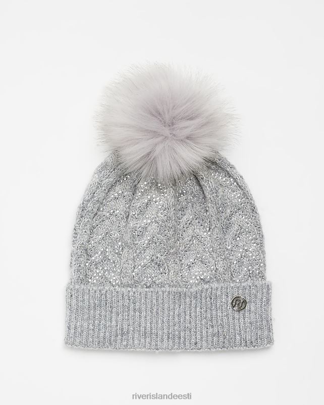 tarvikud hall naised River Island kaabliga kootud teemantmüts 44TLL4922