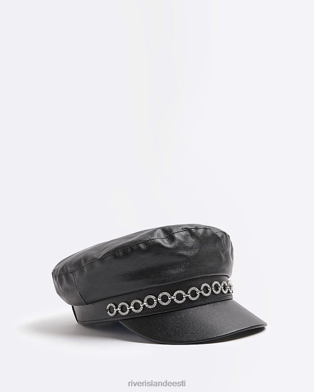 tarvikud must naised River Island Diamante trimmiga pagarimüts 44TLL4923