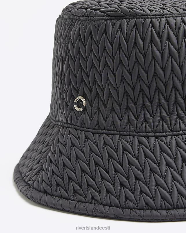 tarvikud must naised River Island tepitud ämbrimüts 44TLL4458