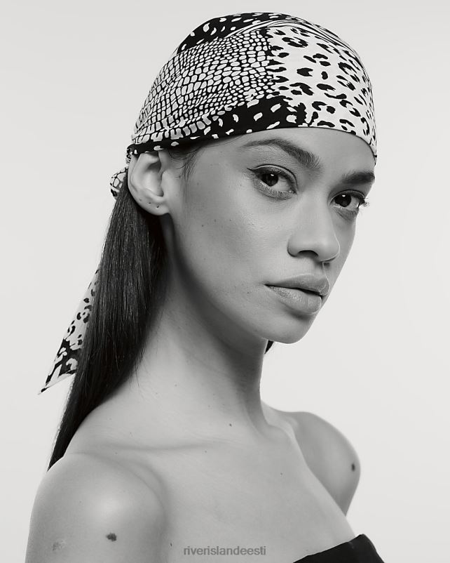 tarvikud must naised River Island loomamustriga satiinist sall 44TLL4889