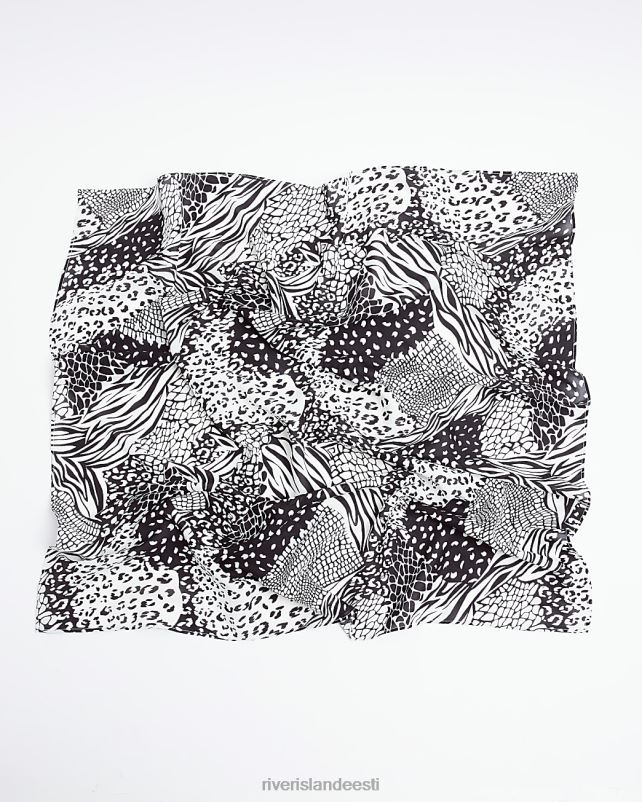 tarvikud must naised River Island loomamustriga satiinist sall 44TLL4889