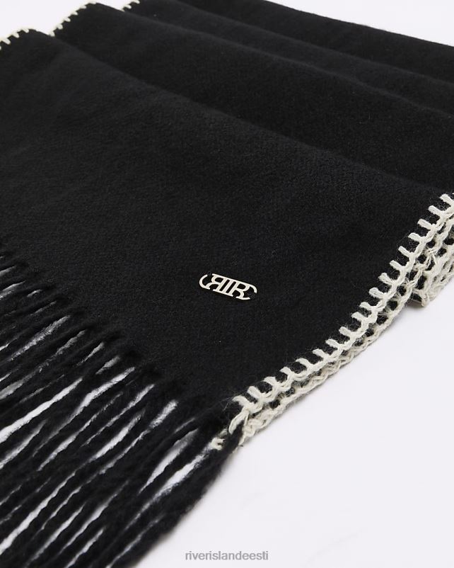 tarvikud must naised River Island õmblusdetailide sall 44TLL1159
