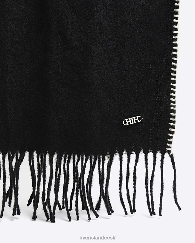 tarvikud must naised River Island õmblusdetailide sall 44TLL1159